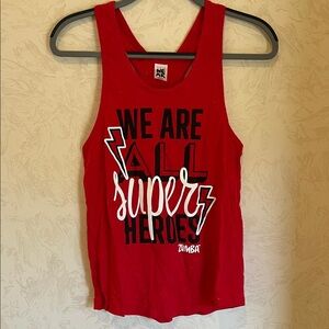 Zumba WEAR Fitness Red Graphic Razorback Tank Top Size XS
